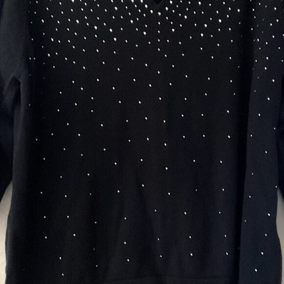 CATHY DANIELS BLACK WITH SILVER STUD ACCENTS TOP PLUS - Picture 10 of 12
